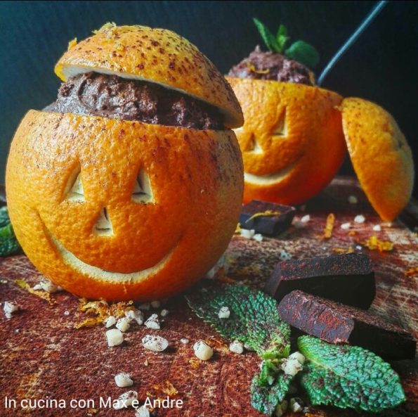 Mousse al fondente e arancia per Halloween