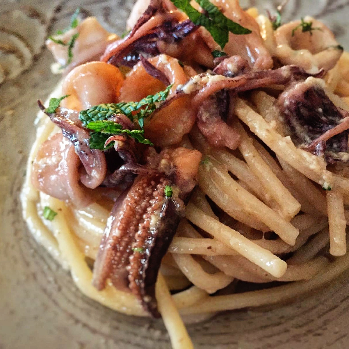 Federica - Spaghetti alla carbonara e calamari