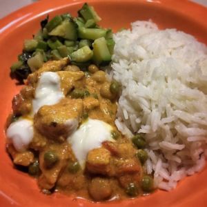 Stefania - Pollo al curry e latte di cocco con basmati al lime e zucchine
