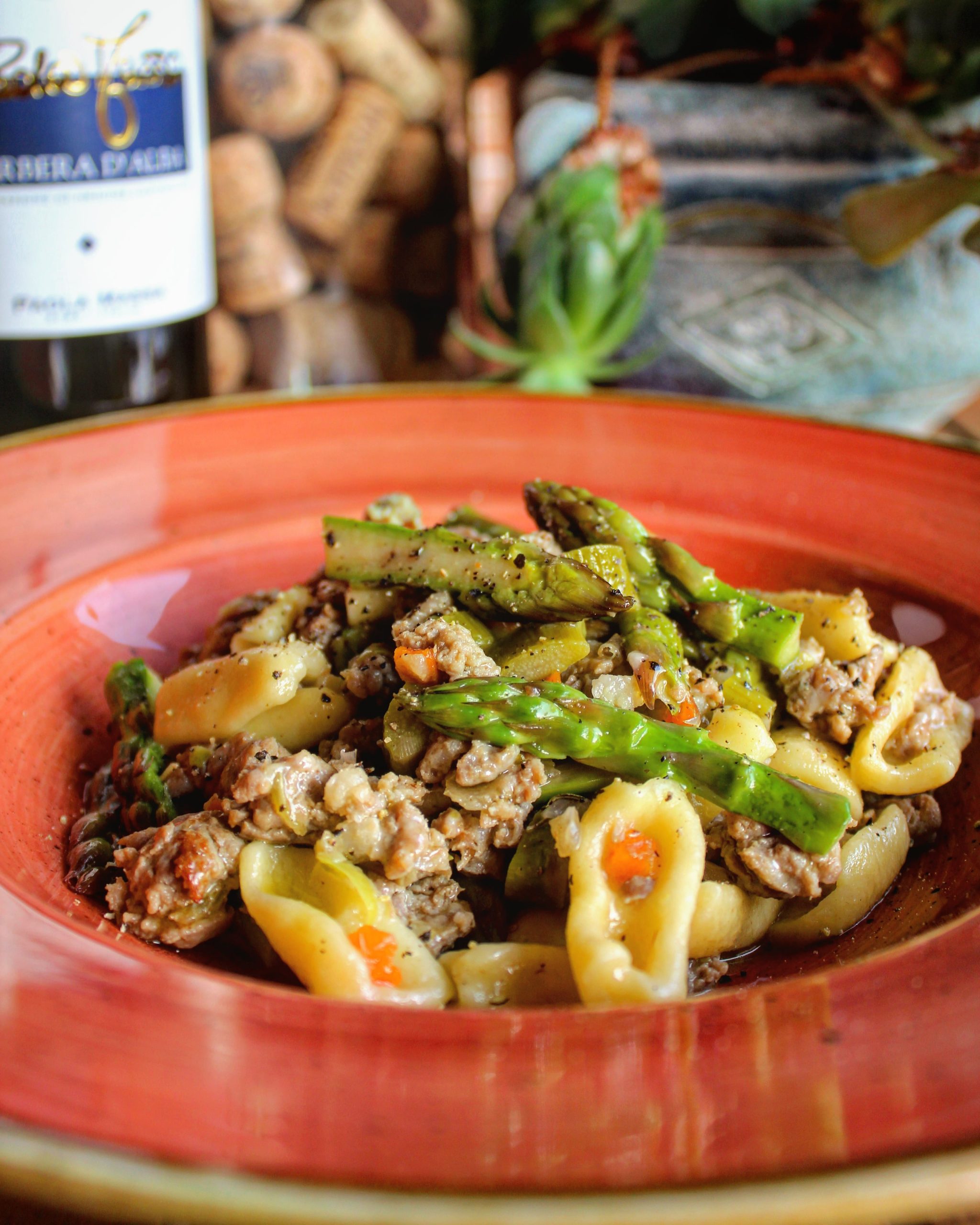 Cavatelli con ragù di salsiccia e asparagi